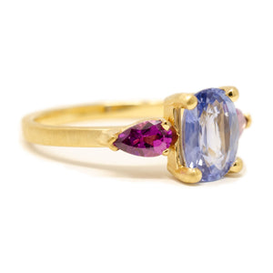 Facet Sapphire Garnet Ring