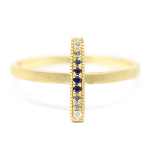 Walk the Line Sapphire Ombre Ring