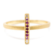 Blockette Ruby Ombre Line Ring