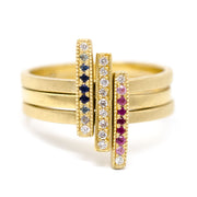 Blockette Ruby Ombre Line Ring