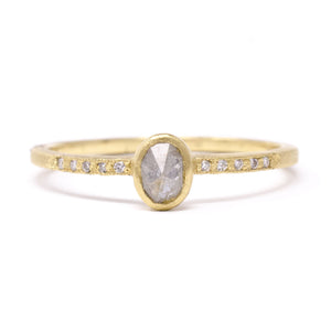 On Point Oval Opaque Diamond Pave Ring