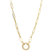 Large paperclip chain with circle bail and Dawes links