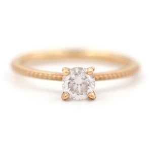 Clover Beaded Solitaire Ring