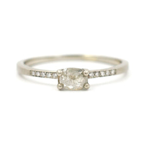 Stacking Oval Opaque Horizontal Diamond Ring
