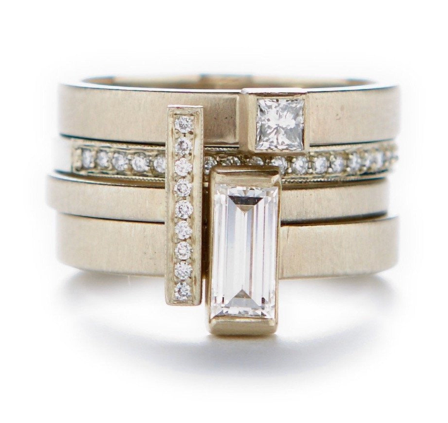 Stacking Baguette Large White Diamond