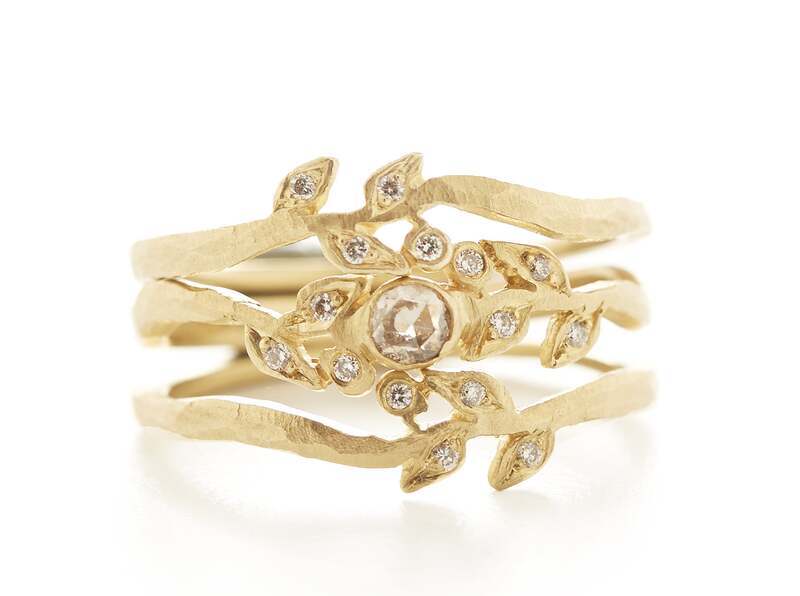 Vine Diamond Petal Ring