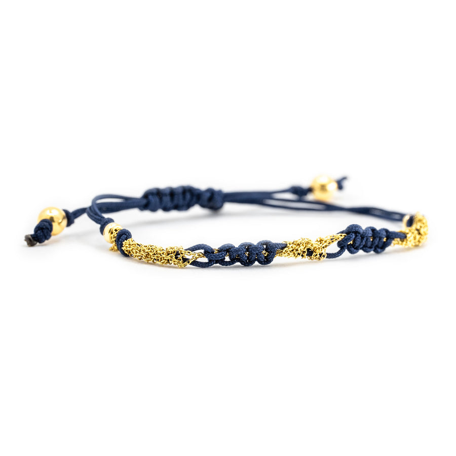 Twin Knot Bracelet Navy Blue