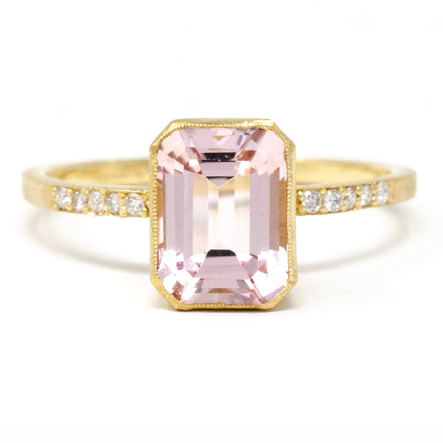 Small Delicate Petal Pave Cocktail Ring