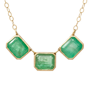 Too Good Trinity Emerald Necklace