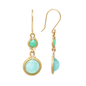 Clover Pervian Opal Chrysoprase Earrings