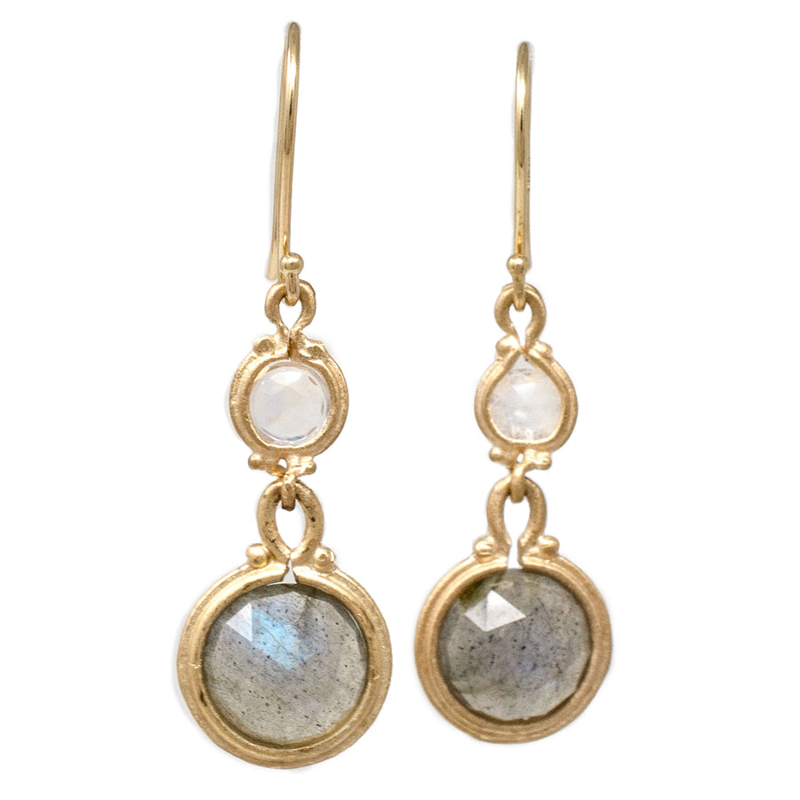 Clover Moonstone Labradorite Earrings