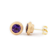 Classic Clover Stud Amethyst Earrings