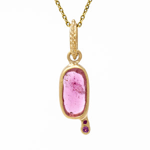 Fault Line Drip Rubellite Tourmaline Drip Necklace