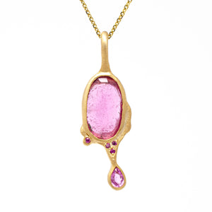 Fault Line Rubellite Tourmaline Drip Necklace