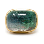 Fault Line Cabochon Watermelon Tourmaline Ring