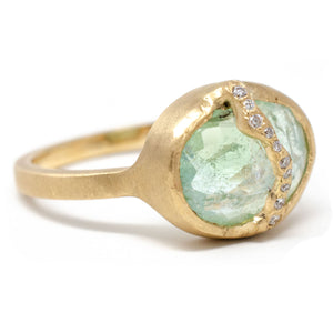 Sea Foam Green Tourmaline Ring