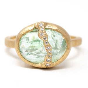 Sea Foam Green Tourmaline Ring