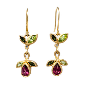 Aubergine Bloom Dangle Earrings