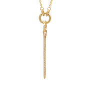 Gold necklace with a pendant on a white background