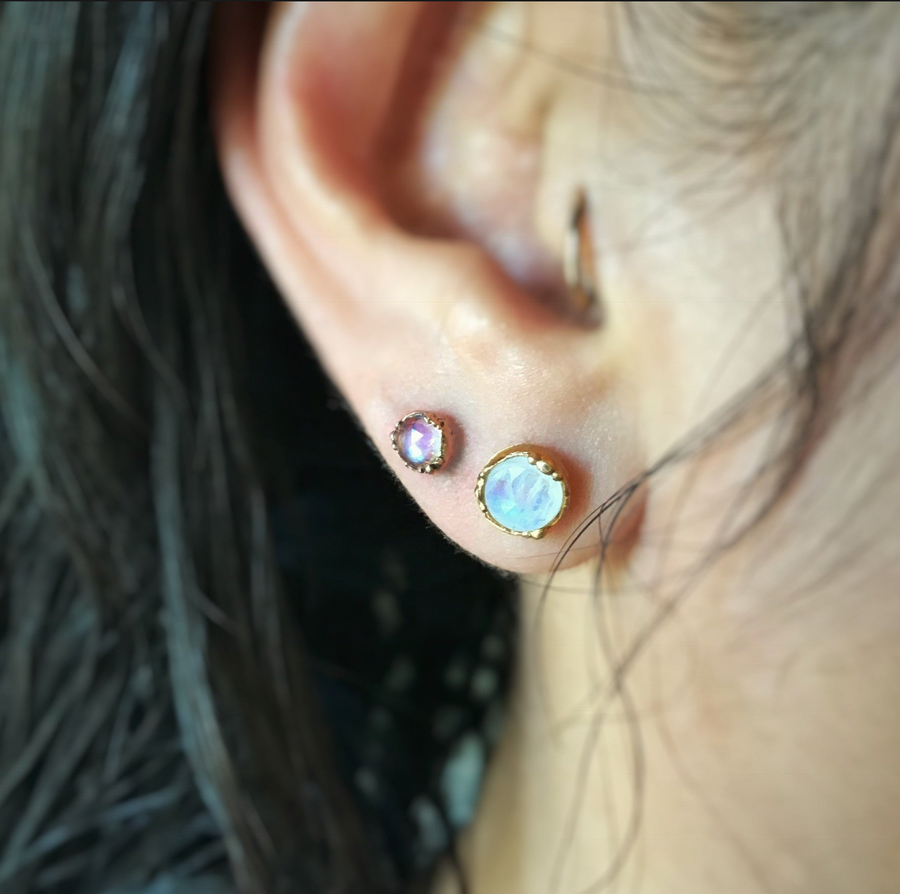 Dewdrop Moonstone Stud Earrings