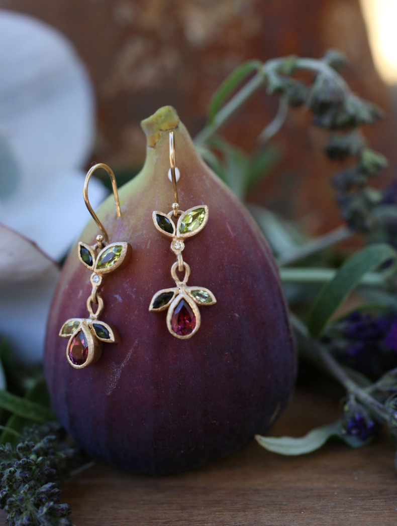 Aubergine Bloom Dangle Earrings