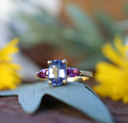 Facet Sapphire Garnet Ring