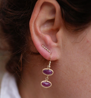 Dewdrop Diamond Long Line Stud Earrings