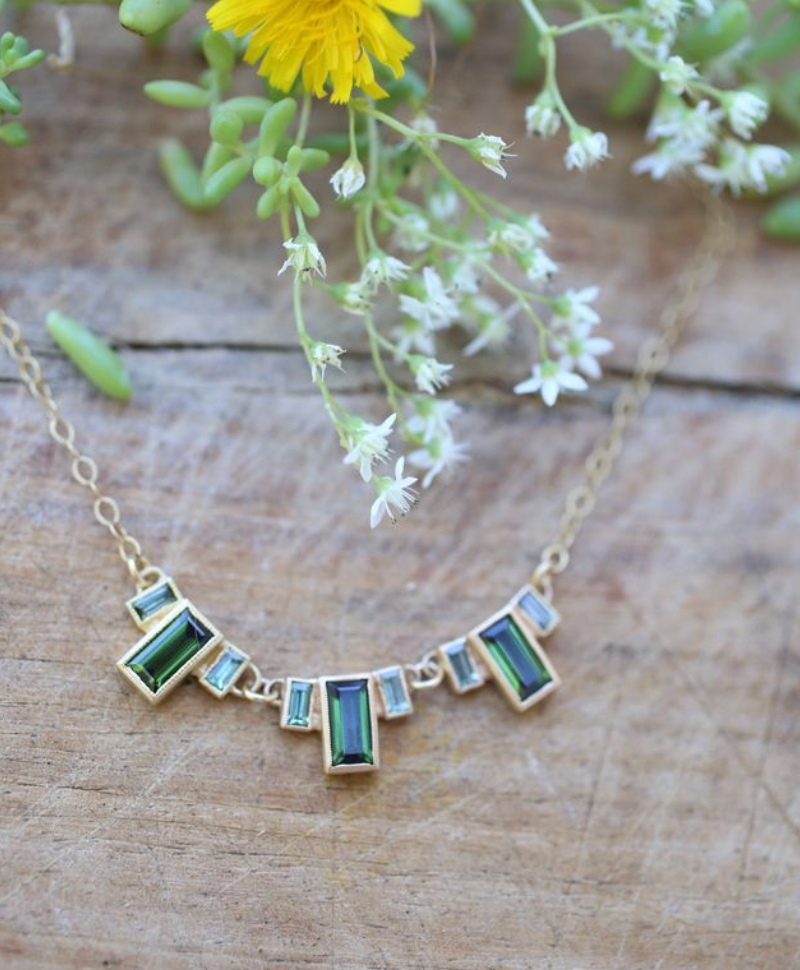 Divine Trinity Green Necklace