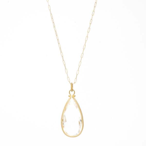 Clover Pear Quartz Charm