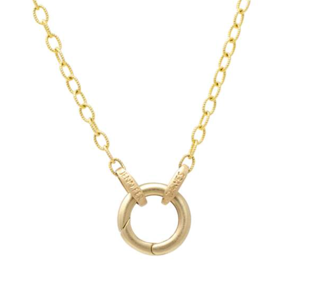yellow gold small cable twist chain with round bake