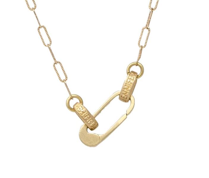 Small paperclip chain with small paperclip spring bail