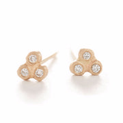 Dewdrop Diamond Tri-Cluster Stud Earrings