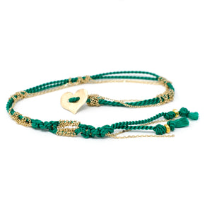 Adult Friendship Bracelet Emerald Green