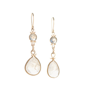 Labradorite and Moonstone Drop Earrings