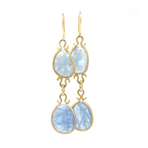 Asymmetrical Aquamarine Drop Earring