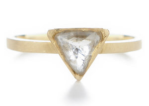 Triangle Opaque Diamond Asymmetrical Ring