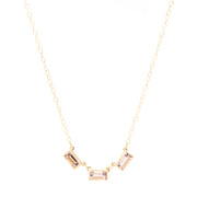 Trinity Emerald Cut Morganite Necklace