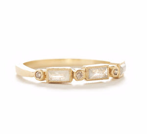 Blockette Baguette Opaque Diamond Ring