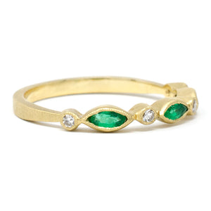 Tie the Knot Emerald Marquise Diamond Ring