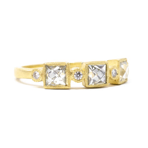 Blockette Three Square Diamond Ring