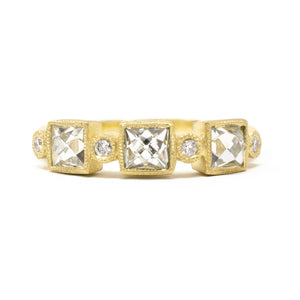 Blockette Three Square Diamond Ring