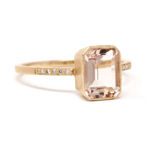 Small Wonder Morganite Pave Cocktail Ring