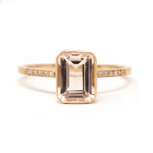 Small Wonder Morganite Pave Cocktail Ring