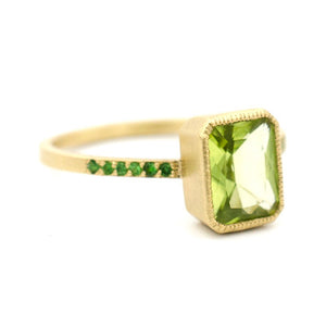 Lush Verdant Peridot Pave Cocktail Ring