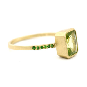 Lush Verdant Peridot Pave Cocktail Ring