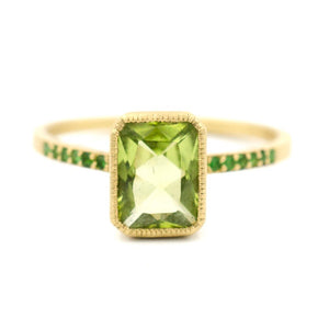 Lush Verdant Peridot Pave Cocktail Ring