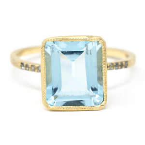 Blue Skies Topaz Pave Cocktail Ring