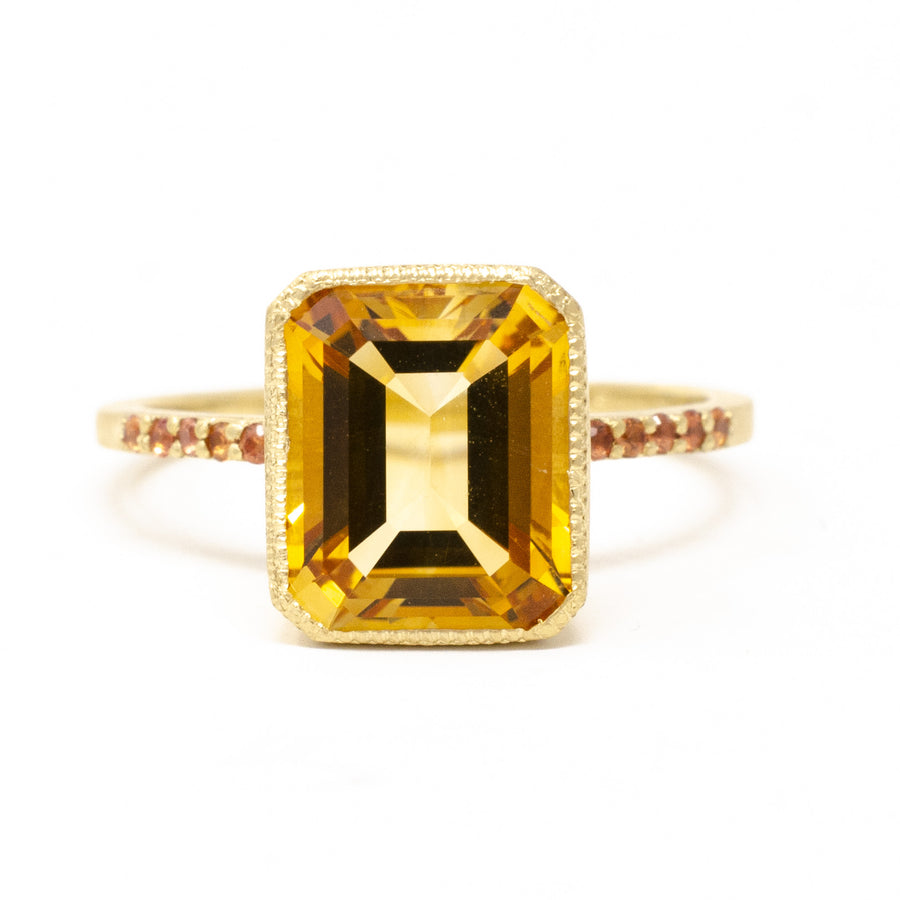 Citrine Pave Cocktail Ring