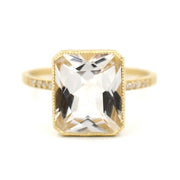 Ethereal White Topaz Pave Cocktail Ring