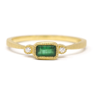 Petite Emerald Diamond Ring